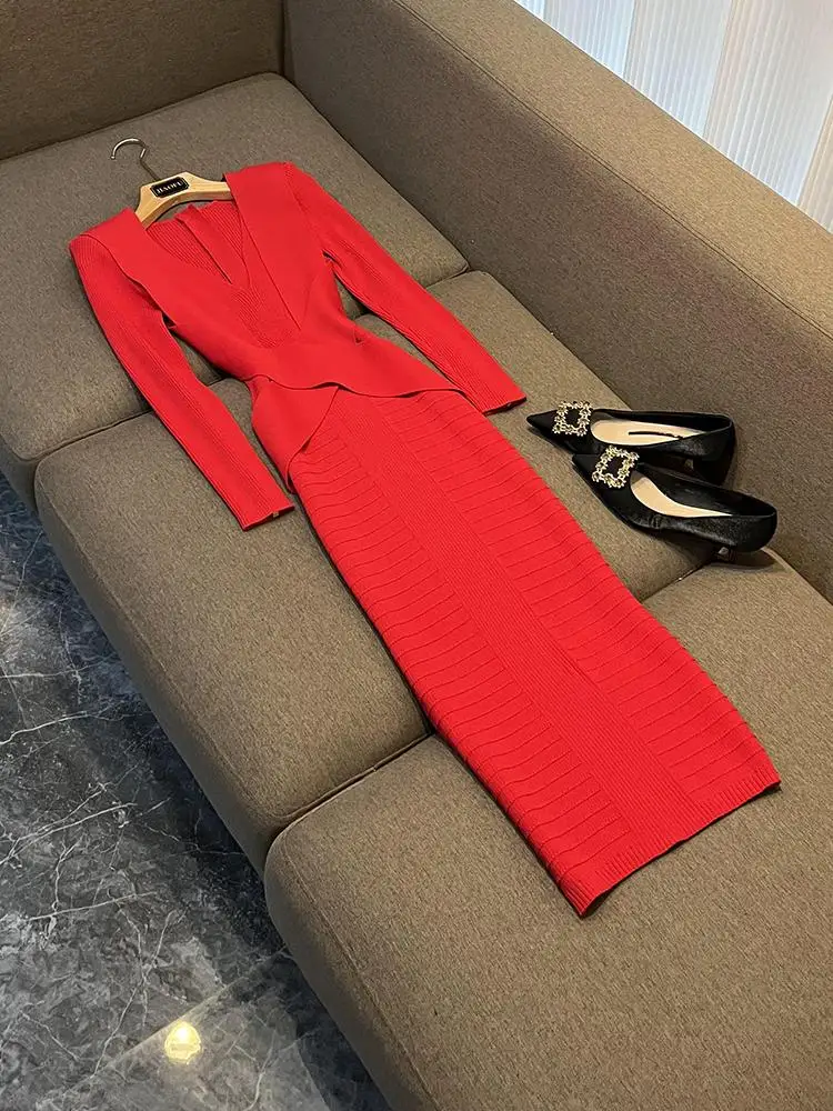 Summer Style Slim Fit Long Knitted Dress V Neck Sleeveless High Waist Belted Casual City Commute S Shaped Dress
Summer Style Slim Fit Long Knitted Dress V Neck Sleeveless High Waist Belted Casual City Commute S Shaped Dress