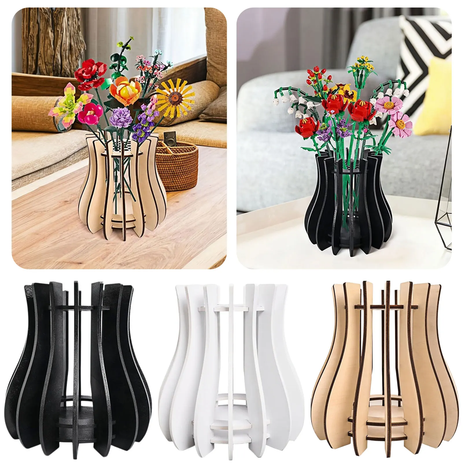Wooden Puzzle Vase Kit DIY Interlocking Building Blocks Assemble Flower Holder Unique Tabletop Decor Lovers Gift
Wooden Puzzle Vase Kit DIY Interlocking Building Blocks Assemble Flower Holder Unique Tabletop Decor Lovers Gift