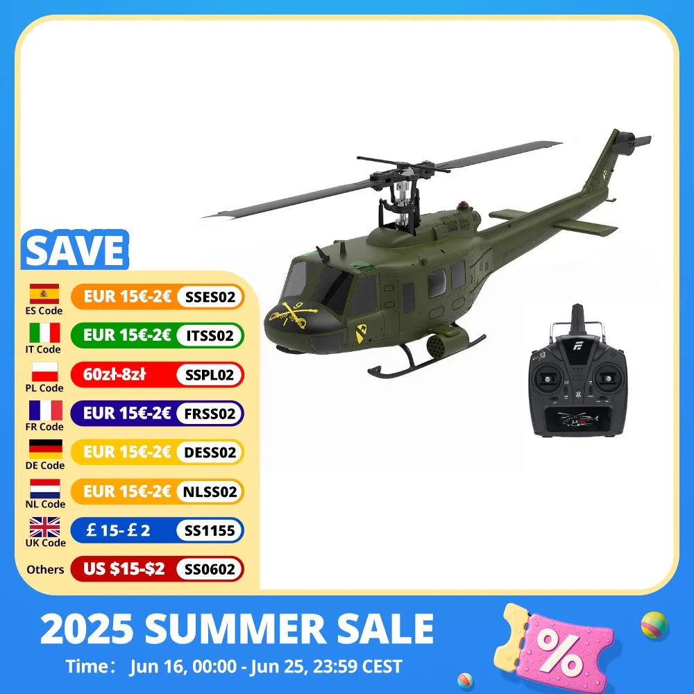 Eachine E190 1:34 UH-1 HUEY Scale 2.4G 6CH GPS Altitude Hold Optical Flow Positioning Dual Brushless Motor RC Helicopter
Eachine E190 1:34 UH-1 HUEY Scale 2.4G 6CH GPS Altitude Hold Optical Flow Positioning Dual Brushless Motor RC Helicopter