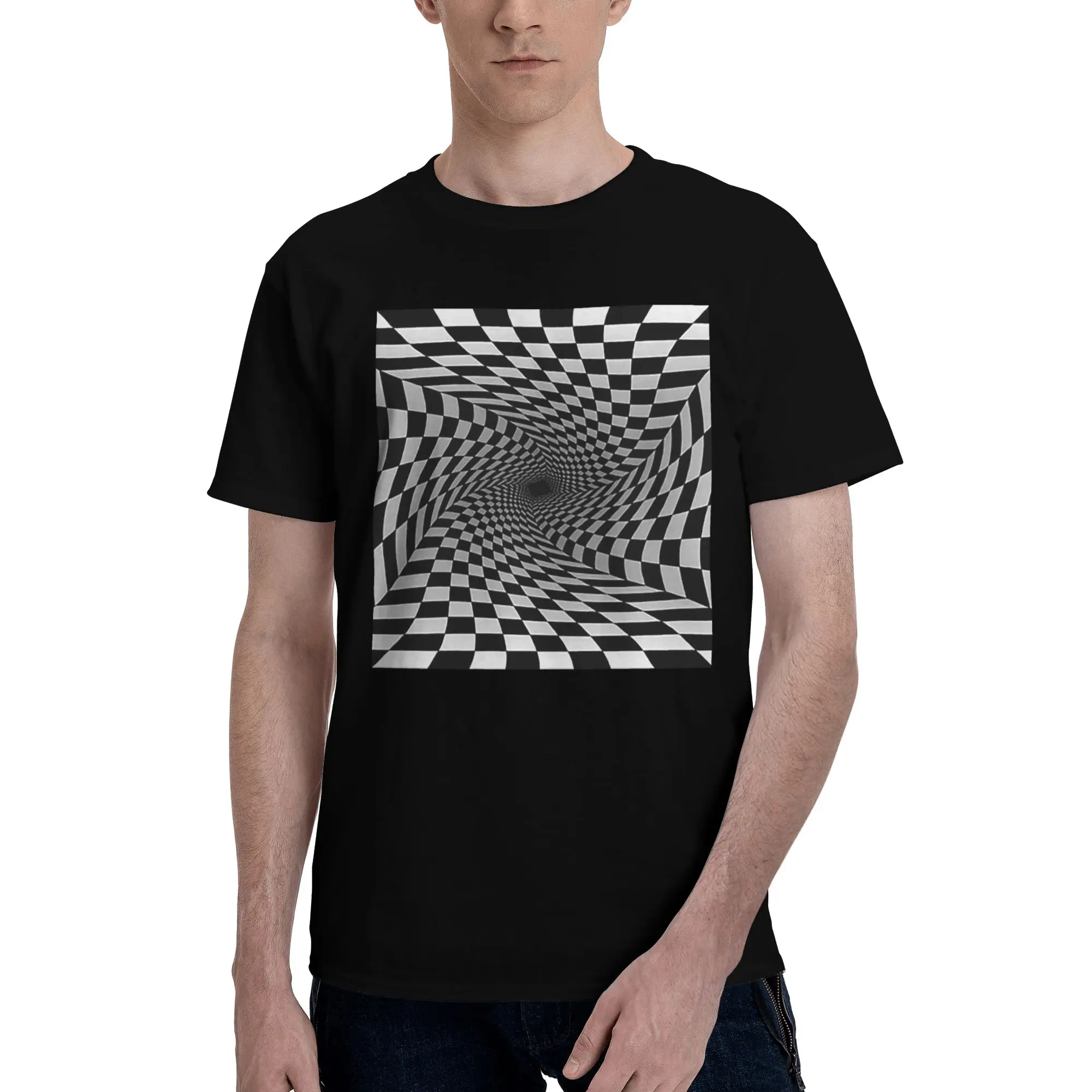 Grid Wormhole Geometric 3D Vortex Illusion 100% Cotton T-Shirt Men'sClassic T Shirts Men Crew Neck Short Sleeve S-6XL
Grid Wormhole Geometric 3D Vortex Illusion 100% Cotton T-Shirt Men'sClassic T Shirts Men Crew Neck Short Sleeve S-6XL