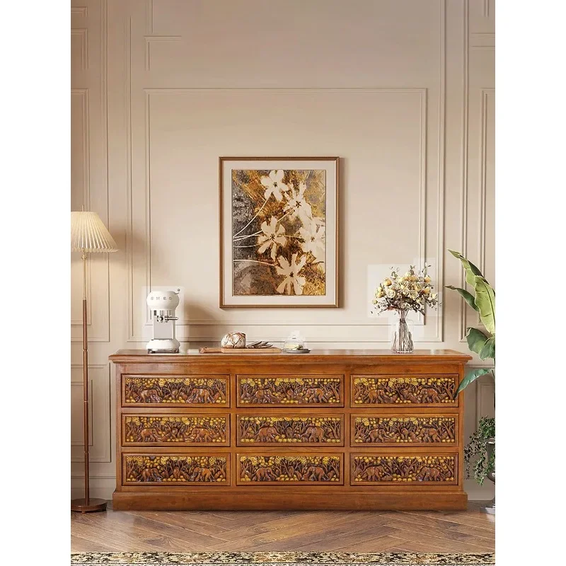 Solid wood retro porch cabinet South East Asia style furniture home living room dining side cabinet
Solid wood retro porch cabinet South East Asia style furniture home living room dining side cabinet