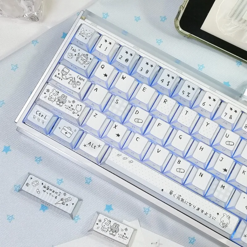 Water Colored Diary Theme Keycaps Set Customized PBT Sublimation Cherry Profile Keyboard Cap for Mechanical Keyboard Accessories
Water Colored Diary Theme Keycaps Set Customized PBT Sublimation Cherry Profile Keyboard Cap for Mechanical Keyboard Accessories