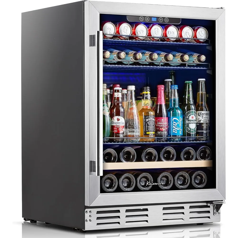 Beverage Fridge 24In Beverage and Wine Cooler Built-in or Freestanding-120 Cans & 16 Bottles Capacity Wine Refrigerator Cooler
Beverage Fridge 24In Beverage and Wine Cooler Built-in or Freestanding-120 Cans & 16 Bottles Capacity Wine Refrigerator Cooler