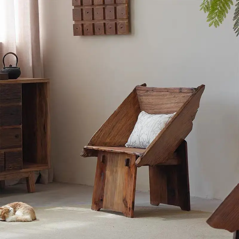Old elm wood square backrest chair, Chinese retro solid wood leisure chair, creative log wood color living room chair GN912FX
Old elm wood square backrest chair, Chinese retro solid wood leisure chair, creative log wood color living room chair GN912FX