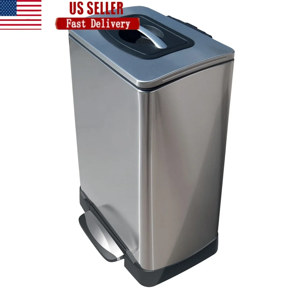 40L Stainless Steel Manual Trash Compactor Garbage Can Fingerprint Resistant Hands Free Foot Pedal Soft Close Kitchen Office Use
40L Stainless Steel Manual Trash Compactor Garbage Can Fingerprint Resistant Hands Free Foot Pedal Soft Close Kitchen Office Use