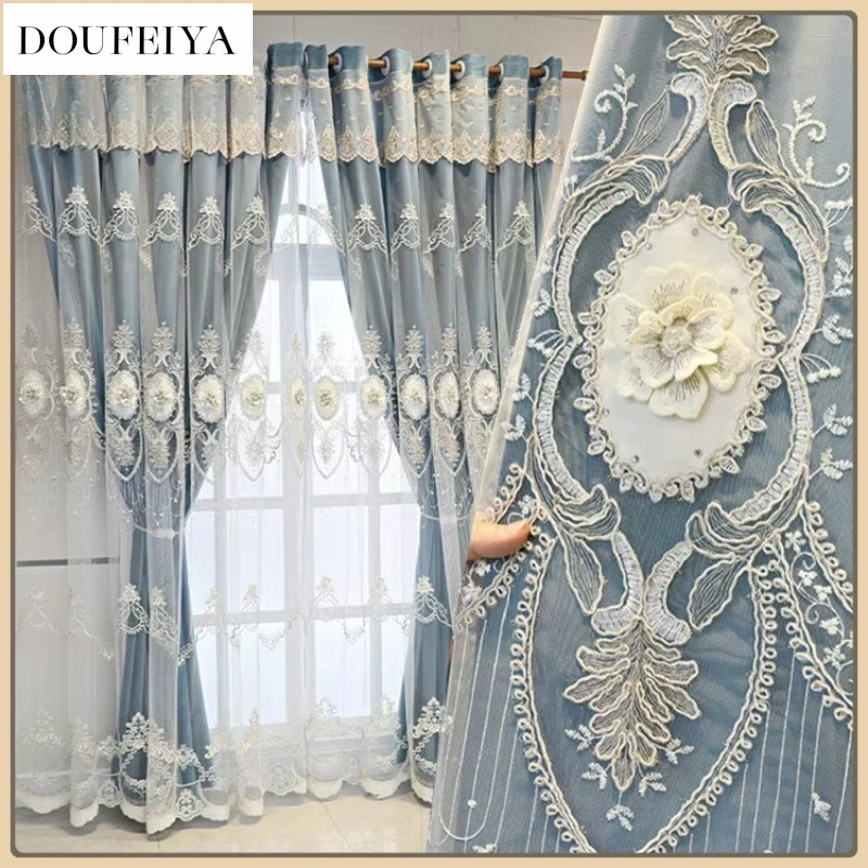 High-end Retro European Light Luxury Embossed Embroidered Curtains for Living Dining Room Bedroom Romantic Custom Size Tulle
High-end Retro European Light Luxury Embossed Embroidered Curtains for Living Dining Room Bedroom Romantic Custom Size Tulle