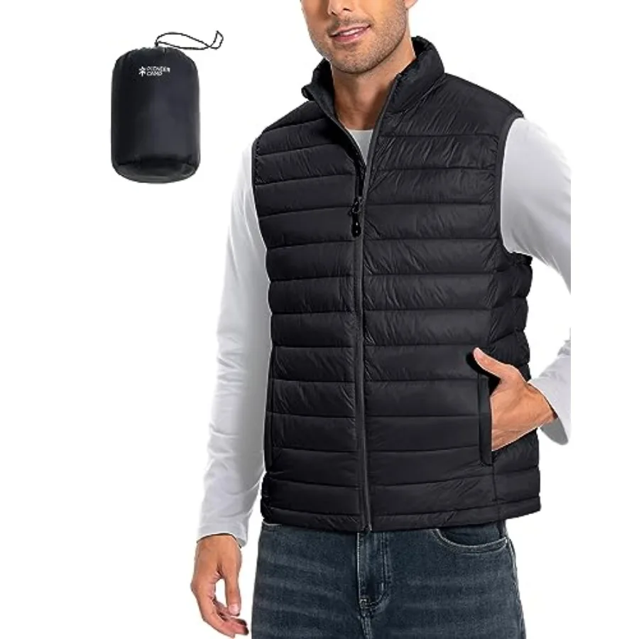 Work Casual Travel lightweight puffer vest, water-repellent nylon, black, packable warmth with quilted sleeveless design
Work Casual Travel lightweight puffer vest, water-repellent nylon, black, packable warmth with quilted sleeveless design