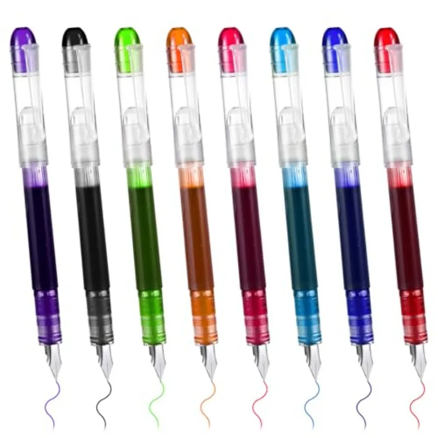 8 Pcs Disposable Fountain Pens Fine Stainless Steel Point Nib Pen Aesthetic Multicolor Ink Pens Smooth Writing Office Supplies
8 Pcs Disposable Fountain Pens Fine Stainless Steel Point Nib Pen Aesthetic Multicolor Ink Pens Smooth Writing Office Supplies