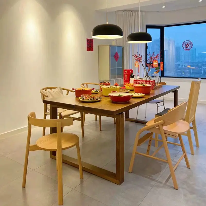 Full solid wood dining table Rectangle household living room log table dining room ash wood dining table
Full solid wood dining table Rectangle household living room log table dining room ash wood dining table