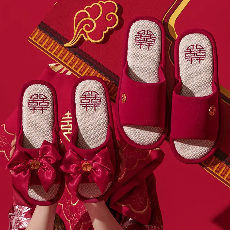 Wedding Slippers Linen Material Morning Robe New Couple New Bridemaid Luxury Lightweight Red Color for All Seasons
Wedding Slippers Linen Material Morning Robe New Couple New Bridemaid Luxury Lightweight Red Color for All Seasons