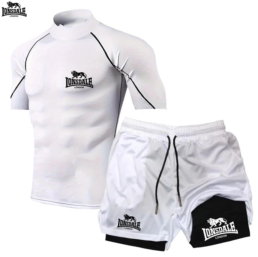 LONSDALE Quick Drying Sports Tight Fitting High Neck T-shirt Summer Gym Running Training 2-in-1 Shorts Elastic Sets Male
LONSDALE Quick Drying Sports Tight Fitting High Neck T-shirt Summer Gym Running Training 2-in-1 Shorts Elastic Sets Male