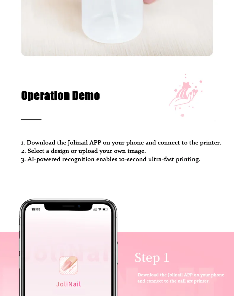 Portable 3D Nail Art Printer