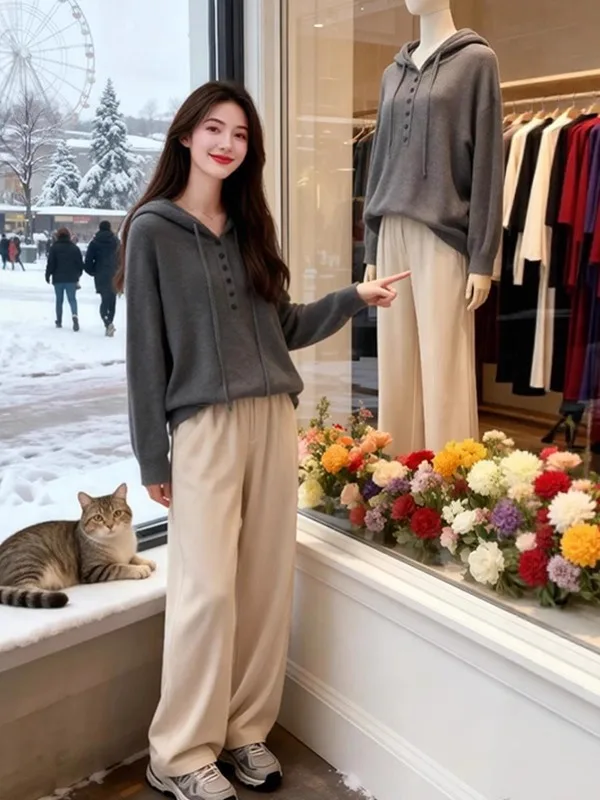 Soft Cozy ey Hooded Sweater Women's Spring New Large Size Loose Lazy Knitted Top Korean Sle Commute Faion Ladies' Clothes
Soft Cozy ey Hooded Sweater Women's Spring New Large Size Loose Lazy Knitted Top Korean Sle Commute Faion Ladies' Clothes