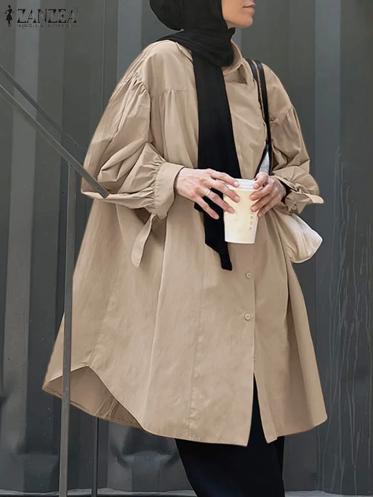 ZANZEA Fashion Autumn Lapel Neck Long Sleeve Blouse Casual Solid Muslim Hijab Tops Loose Blusas Chemise Oversize Women Shirt
ZANZEA Fashion Autumn Lapel Neck Long Sleeve Blouse Casual Solid Muslim Hijab Tops Loose Blusas Chemise Oversize Women Shirt