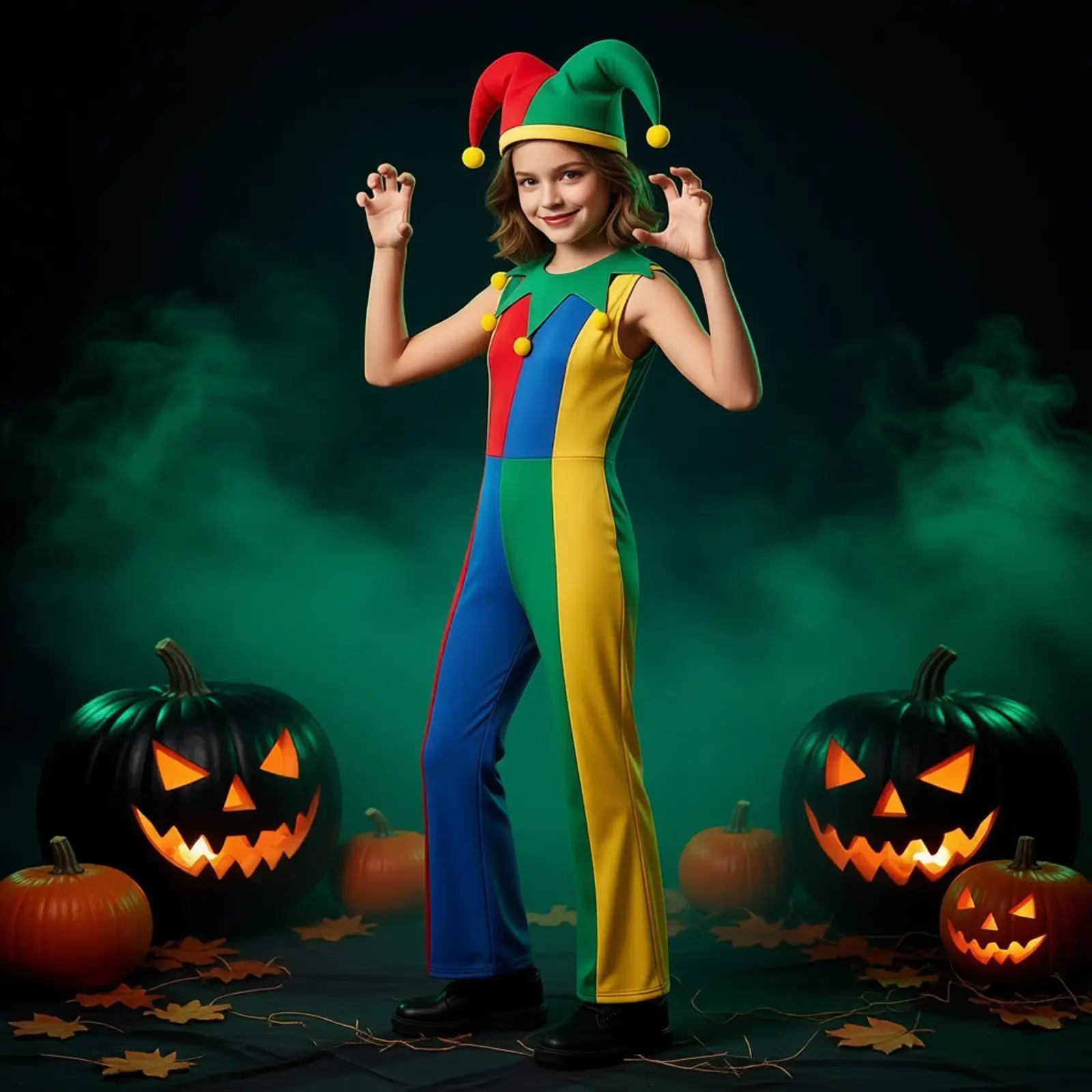 Halloween Costumes Circus Clown Joker Cosplay Outfits Teen Colorful Fancy Sleeveless Long Bell Pants Jumpsuit Bodysuit Clown Hat
Halloween Costumes Circus Clown Joker Cosplay Outfits Teen Colorful Fancy Sleeveless Long Bell Pants Jumpsuit Bodysuit Clown Hat