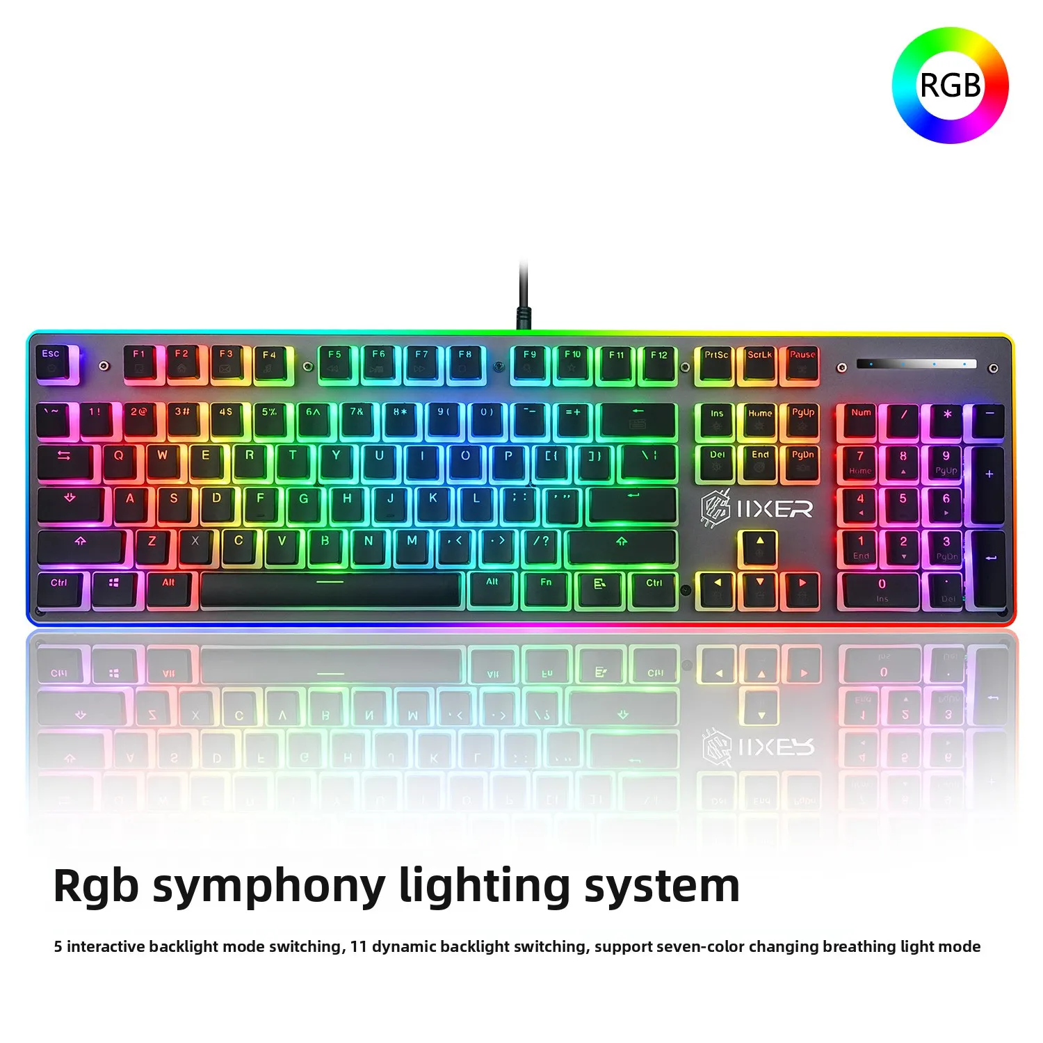 Red axis real mechanical keyboard RGB lighting backlight fantasy two-color keycaps luminous edge wired computer keyboard
Red axis real mechanical keyboard RGB lighting backlight fantasy two-color keycaps luminous edge wired computer keyboard