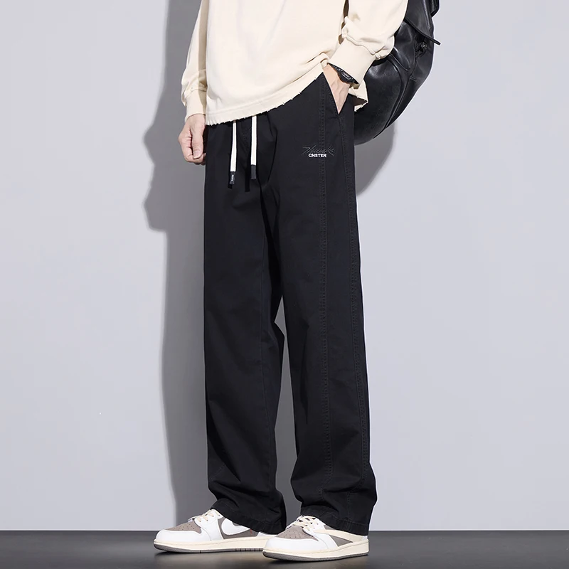 Men's Clothing Casual Pants 100% Cotton Casual Straight Baggy Comfortable Elastic Waist Fashion Korean Trousers Male Streetwear
Men's Clothing Casual Pants 100% Cotton Casual Straight Baggy Comfortable Elastic Waist Fashion Korean Trousers Male Streetwear
