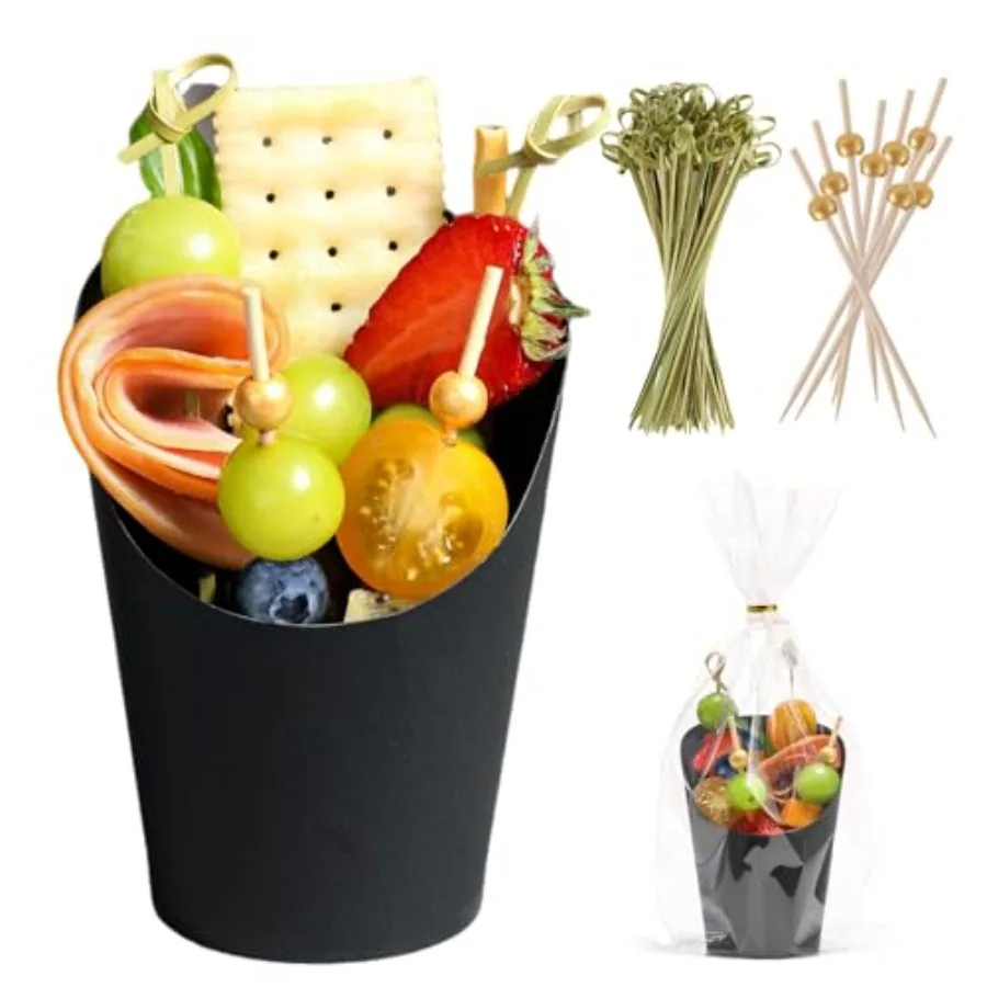 Disposable Charcuterie Cups 120 PCS with 200PCS Sticks and 120PCS Bags, 14 oz Kraft Paper Snack Boxes Appetizers Cup French Fry
Disposable Charcuterie Cups 120 PCS with 200PCS Sticks and 120PCS Bags, 14 oz Kraft Paper Snack Boxes Appetizers Cup French Fry