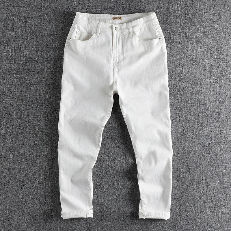 Spring White Men's Straight Leg Loose Fit Stretchy Comfortable Casual Harlan Jeans Cotton Stretch Denim mid Waist Zipper Closure
Spring White Men's Straight Leg Loose Fit Stretchy Comfortable Casual Harlan Jeans Cotton Stretch Denim mid Waist Zipper Closure