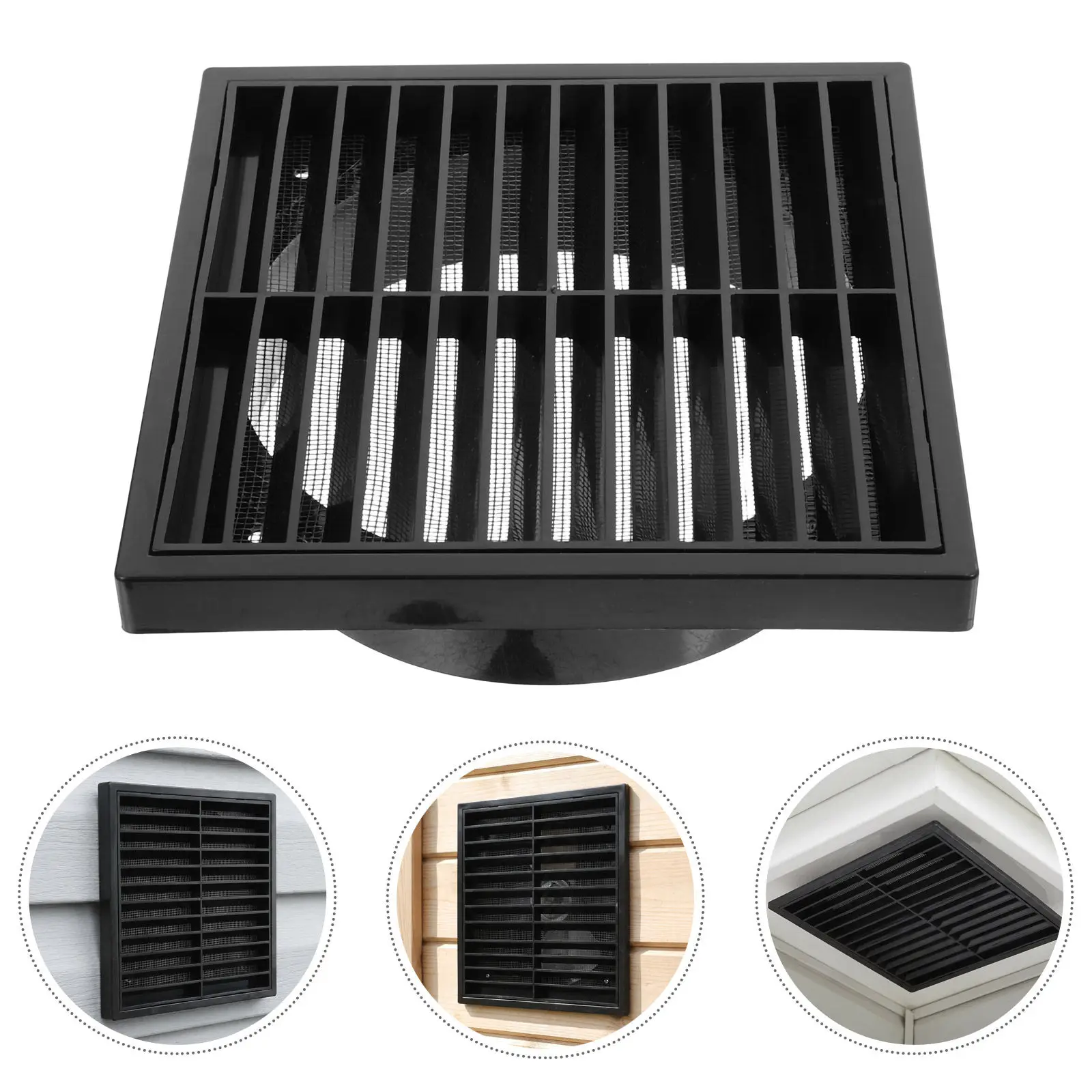 Louvered Ventilation Grille Plastic Black Square Exhaust Vent Cover 6 Inch Round Duct Dryer Bathroom Kitchen Shed Soffit Mesh
Louvered Ventilation Grille Plastic Black Square Exhaust Vent Cover 6 Inch Round Duct Dryer Bathroom Kitchen Shed Soffit Mesh