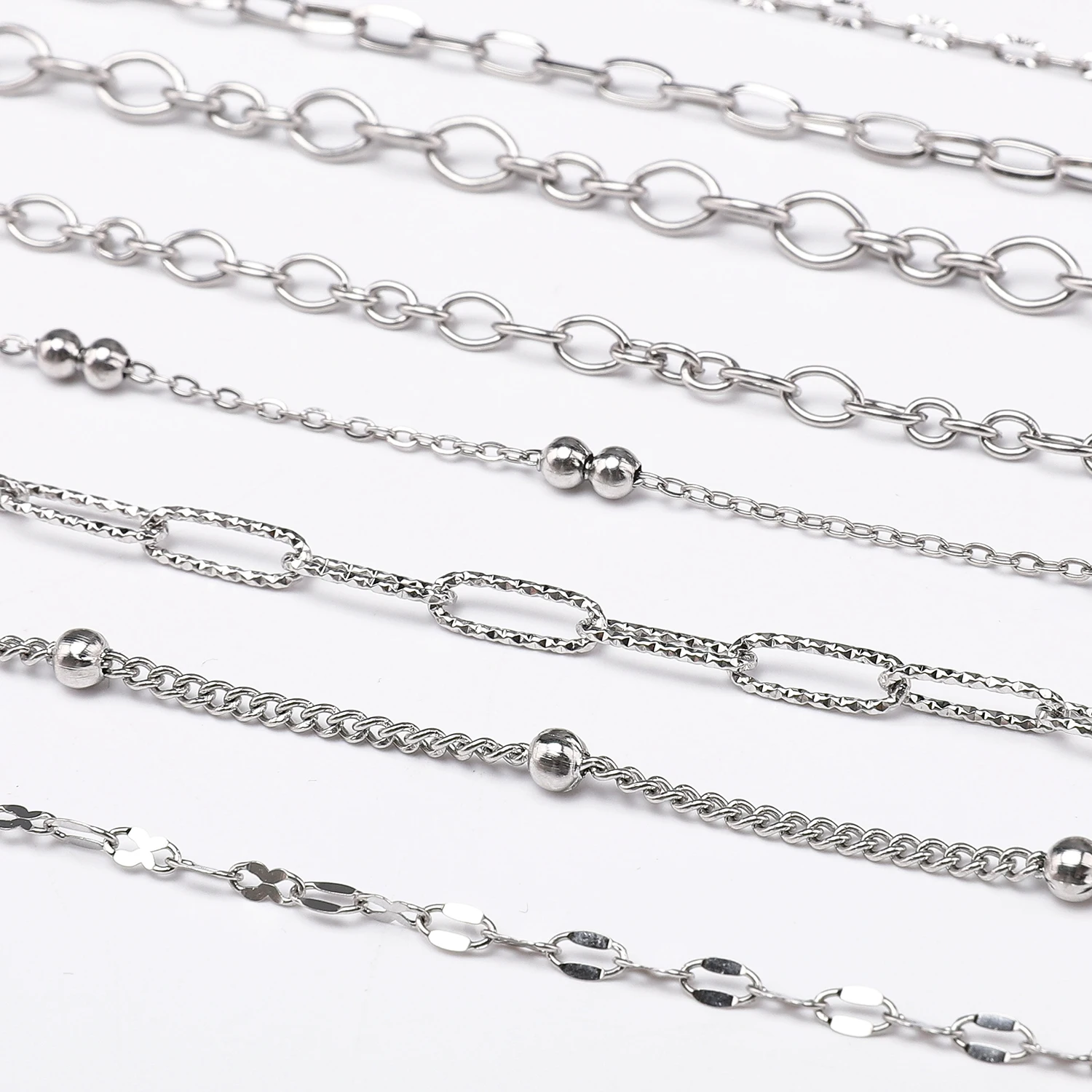 1 Meters/bag 304 Stainless Steel Chains Unique Gift Multi-size For Handmade DIY Necklace Anklet Chain Jewelry Making Accessories
1 Meters/bag 304 Stainless Steel Chains Unique Gift Multi-size For Handmade DIY Necklace Anklet Chain Jewelry Making Accessories