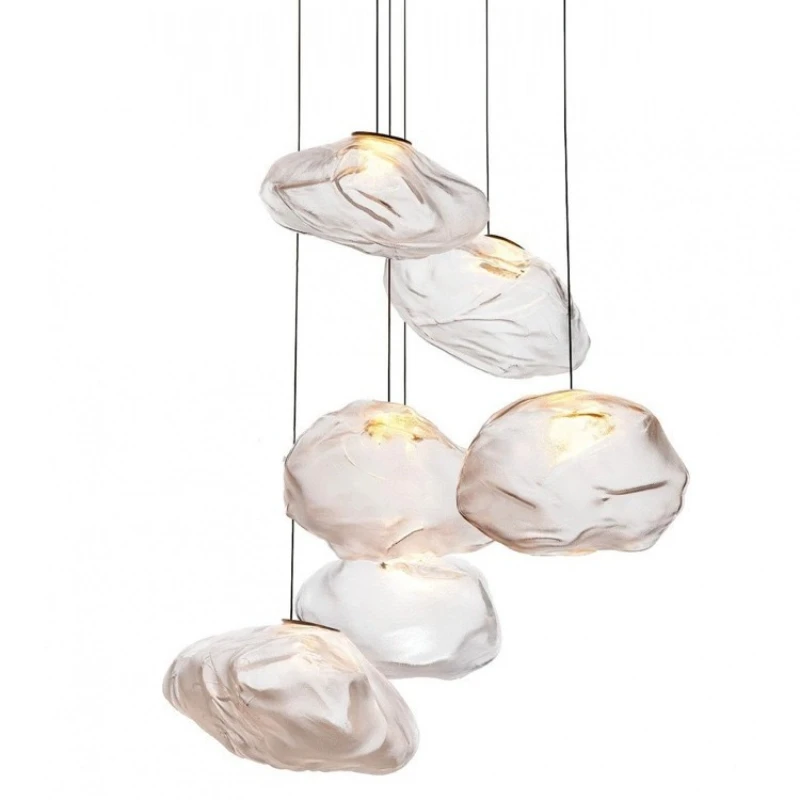 Nordic simple glass art cloud chandelier cloth pattern glass creative restaurant chandelier villa board lobby staircase light
Nordic simple glass art cloud chandelier cloth pattern glass creative restaurant chandelier villa board lobby staircase light