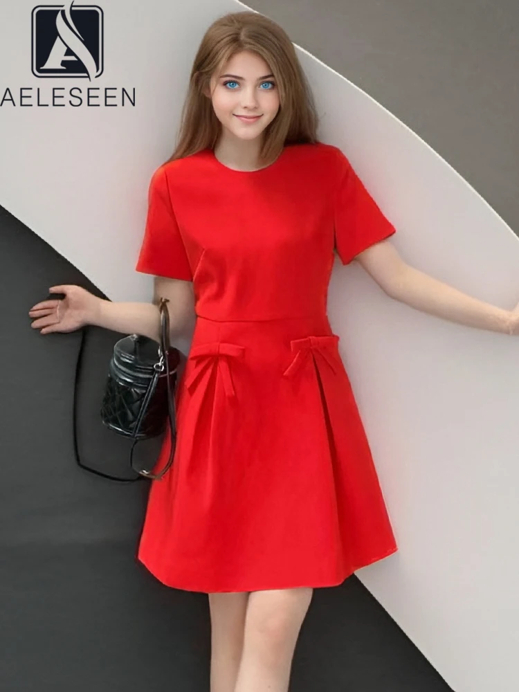 AELESEEN офисное женское элегантное мини-платье женское с коротким рукавом дизайн мода с круглым вырезом с бантом красный черный тонкий повседневный женский вечерние
AELESEEN офисное женское элегантное мини-платье женское с коротким рукавом дизайн мода с круглым вырезом с бантом красный черный тонкий повседневный женский вечерние