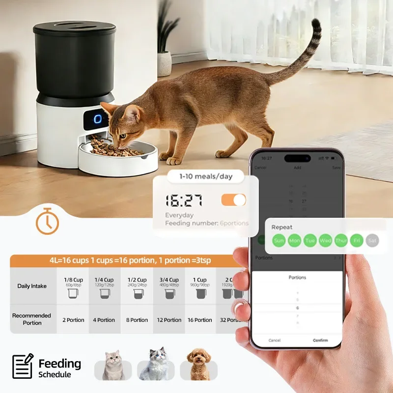 Беспроводная умная кормушка для животных 4L с Wi-Fi, дистанционным управлением через приложение, автоматический дозатор корма для кошек с фонтанчиком для воды, домашняя кормушка для питомцев
Беспроводная умная кормушка для животных 4L с Wi-Fi, дистанционным управлением через приложение, автоматический дозатор корма для кошек с фонтанчиком для воды, домашняя кормушка для питомцев