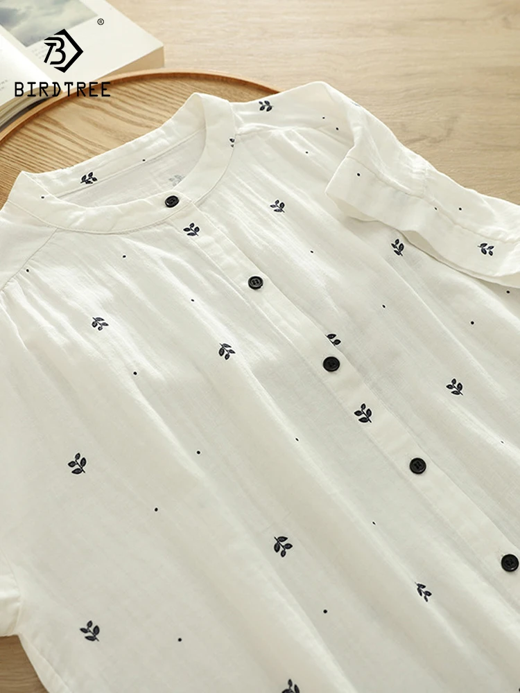 New 2025 Summer Cotton Yarn Short Sleeve Shirt, Women Stand Leaf Printed, Mori Girl Comfortable Simplicity Loose Blouse T55744CC
New 2025 Summer Cotton Yarn Short Sleeve Shirt, Women Stand Leaf Printed, Mori Girl Comfortable Simplicity Loose Blouse T55744CC
