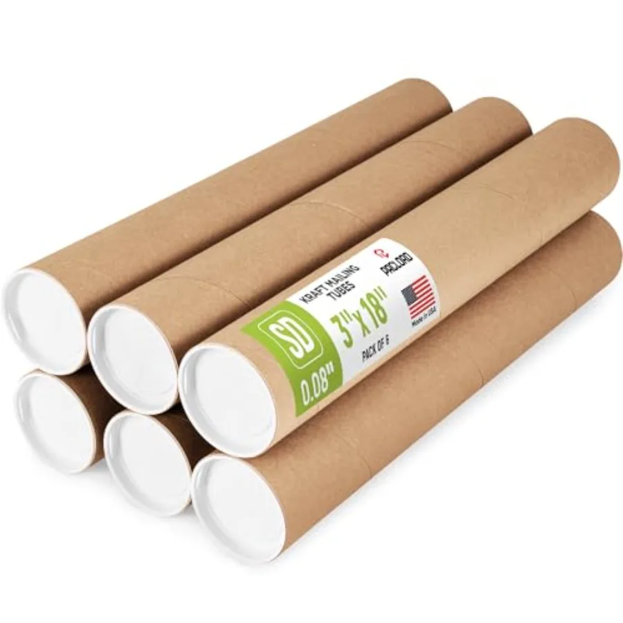 Reinforced Kraft Paper Mailing Tube, 6 Tube with 2 Caps Secure USPS Approved Poster Tube Made in USA Cardboard Tube for Shippin
Reinforced Kraft Paper Mailing Tube, 6 Tube with 2 Caps Secure USPS Approved Poster Tube Made in USA Cardboard Tube for Shippin