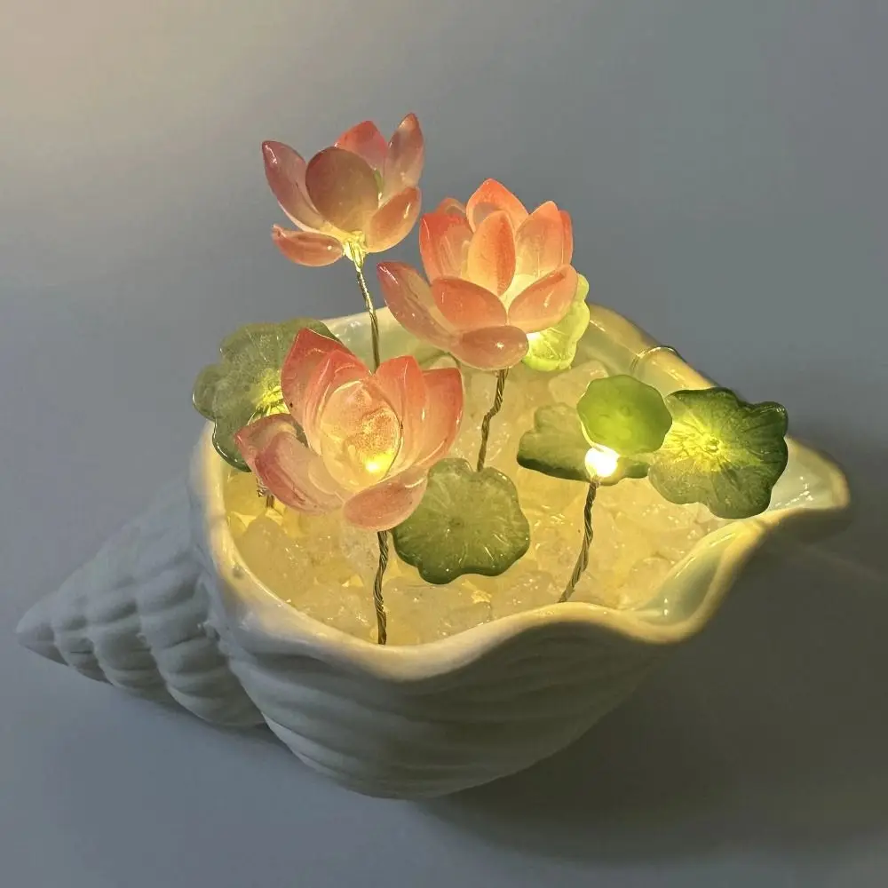 Glass Material Sea Shell Glass Lotus Lotus Design Sea Shell Shape DIY Lotus Lamp Small Size Night Light Function
Glass Material Sea Shell Glass Lotus Lotus Design Sea Shell Shape DIY Lotus Lamp Small Size Night Light Function