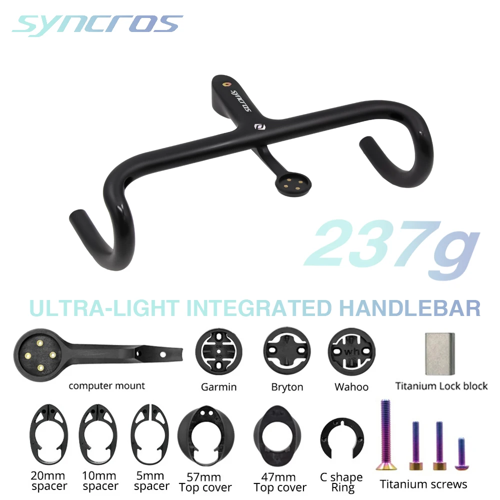 Syncros Ultra-Light 237g Road Bike Cockpit Full Carbon Fiber Internal Cables Integrated Bike Handlebar Fits 360-440mm With Mount
Syncros Ultra-Light 237g Road Bike Cockpit Full Carbon Fiber Internal Cables Integrated Bike Handlebar Fits 360-440mm With Mount