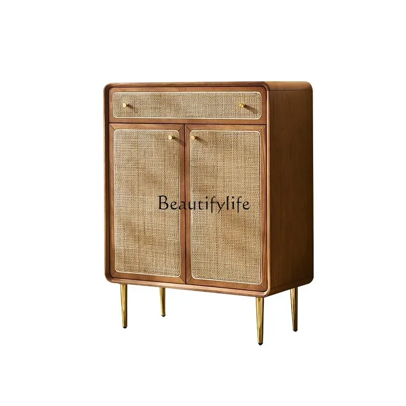 55Rattan master solid wood shoe cabinet entrance rattan art fashion simple layered baffle storage cabinet 
55Rattan master solid wood shoe cabinet entrance rattan art fashion simple layered baffle storage cabinet