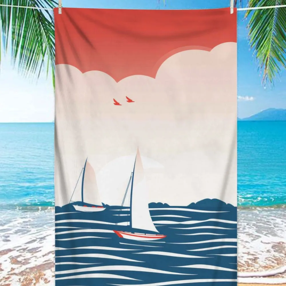Sailing boat pattern digital-printed polyester Superfine fiber double-sided fleece Beach vacation bath towel, beach towel
Sailing boat pattern digital-printed polyester Superfine fiber double-sided fleece Beach vacation bath towel, beach towel