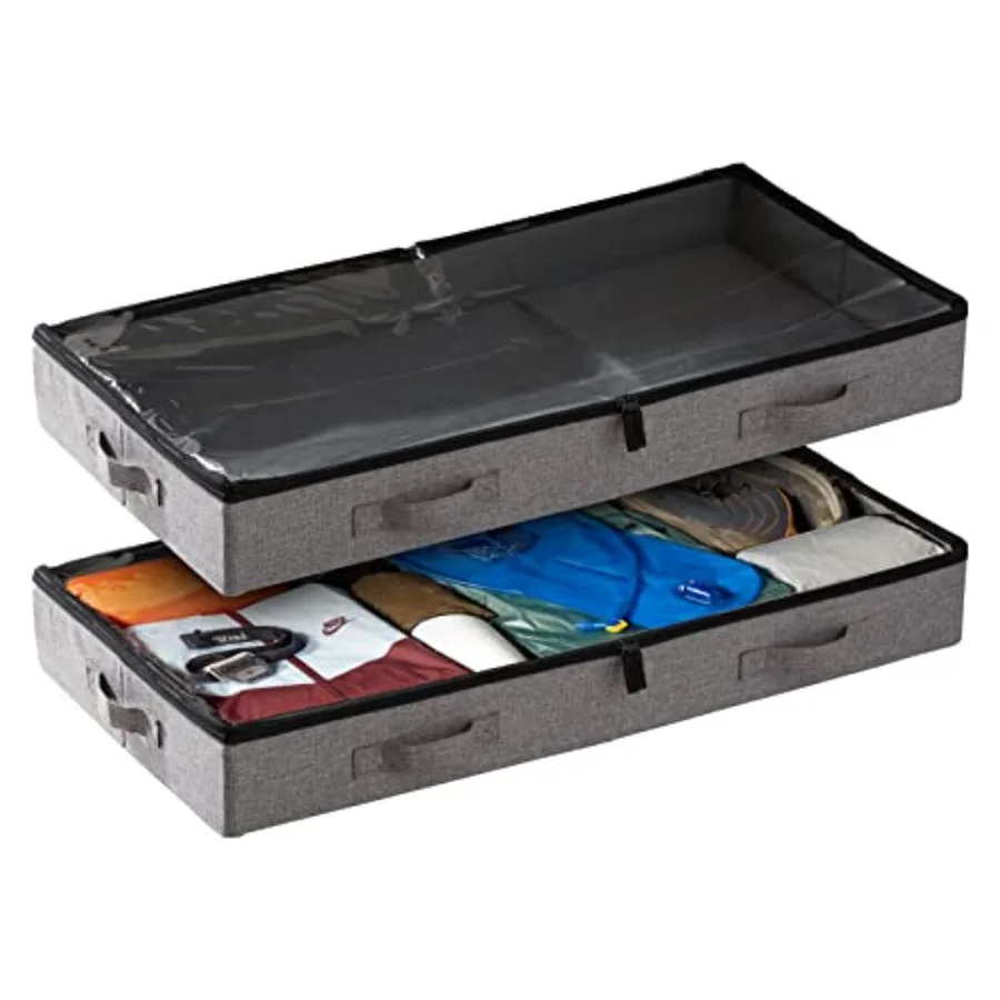 Under Bed Storage Containers Low Profile Underbed Organizers with Sturdy Handles Dual Zippers and Clear Windows Ideal for Cloth
Under Bed Storage Containers Low Profile Underbed Organizers with Sturdy Handles Dual Zippers and Clear Windows Ideal for Cloth