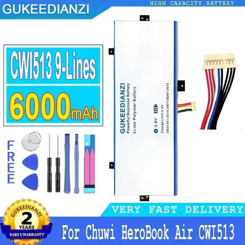 Laptop Battery 6000mAh For Chuwi Herobook Air CWI513 11.6inch MB2455012 NV-3492107-2S 3791229C H-3585229P 10-Pin 9-Lines
Laptop Battery 6000mAh For Chuwi Herobook Air CWI513 11.6inch MB2455012 NV-3492107-2S 3791229C H-3585229P 10-Pin 9-Lines