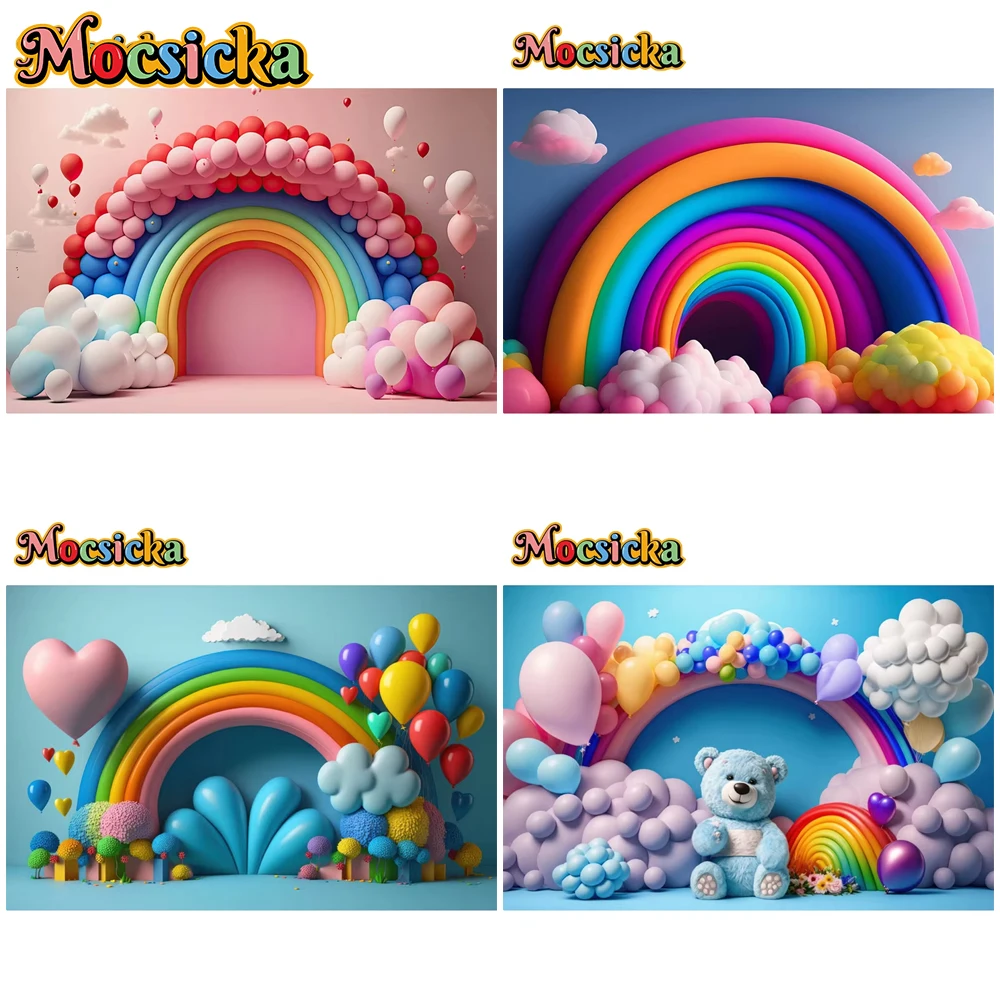 Mocsicka 3D Rainbow Background Photography Baby Shower 1st Birthday Balloon Party Decoration Children Cake Smash Backdrop Banner
Mocsicka 3D Rainbow Background Photography Baby Shower 1st Birthday Balloon Party Decoration Children Cake Smash Backdrop Banner