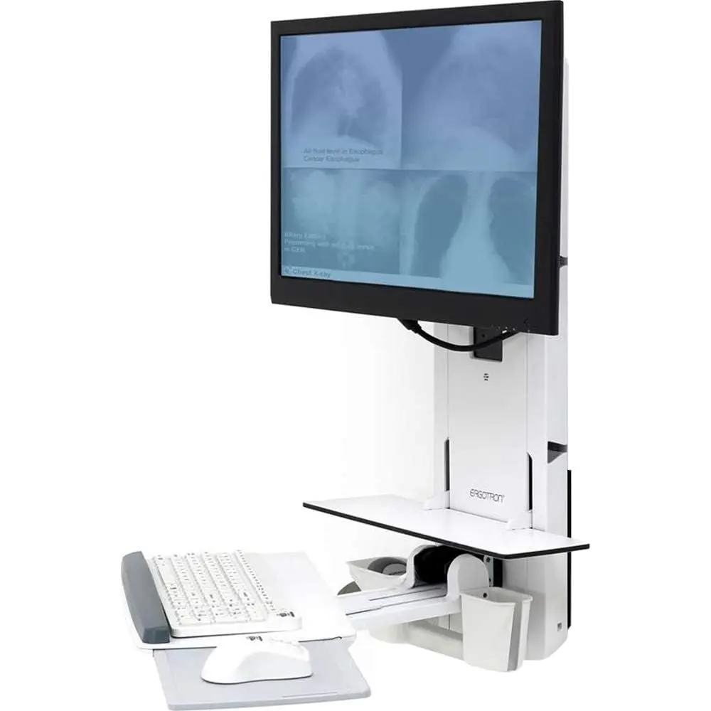 Sit-Stand Desk with 24 LCD Display, Keyboard, Mouse, Barcode Scanner - White
Sit-Stand Desk with 24 LCD Display, Keyboard, Mouse, Barcode Scanner - White