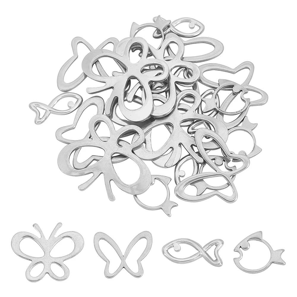 24Pcs 4 Style 304 Stainless Steel Linking Rings Fish Stainless Steel Color 6pcs/style
24Pcs 4 Style 304 Stainless Steel Linking Rings Fish Stainless Steel Color 6pcs/style