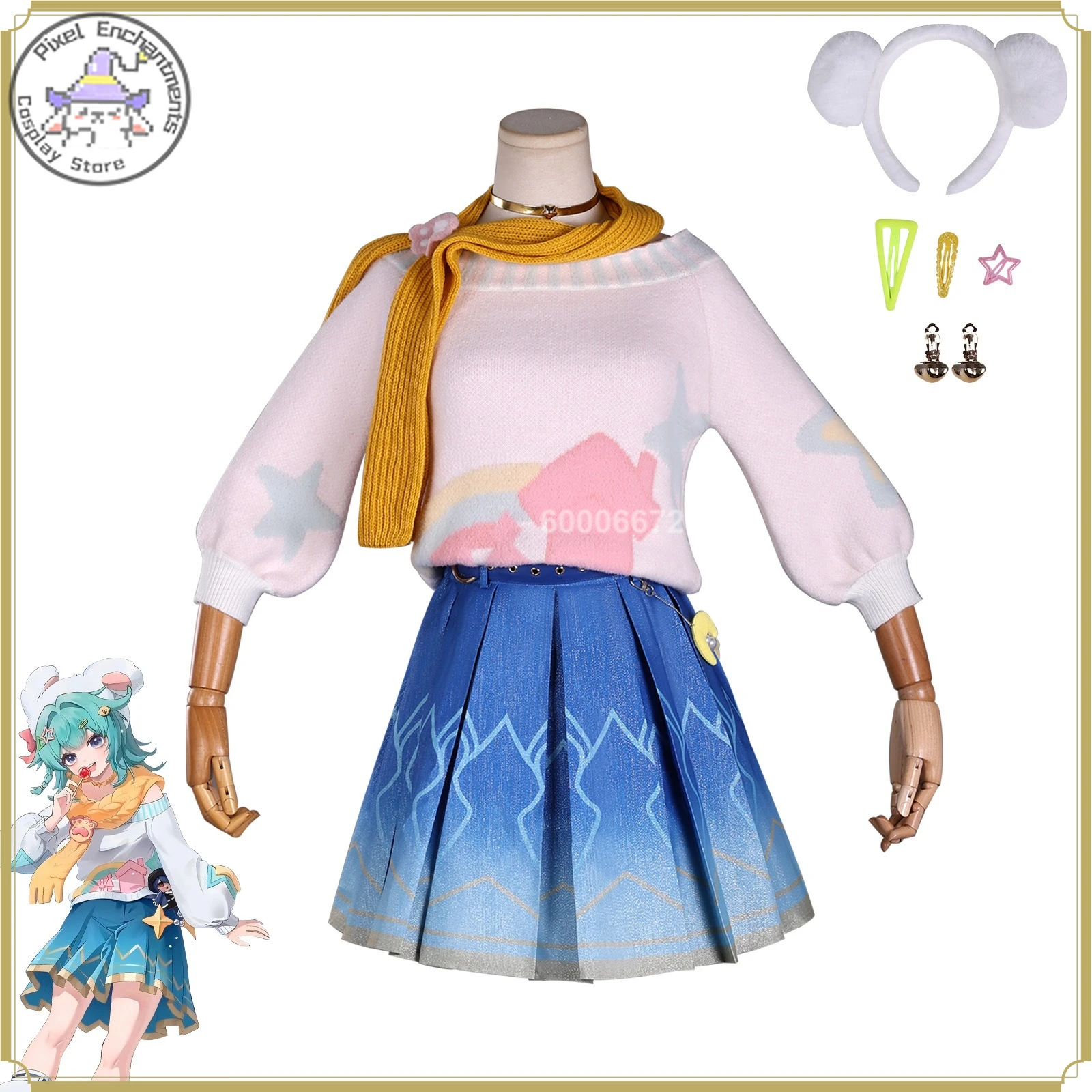 Hot Cute Style Xiao Qiao Anime Outfit - High Quality Full Set Women's Crew Neck Sweater Fabric Cosplay Halloween Party Suit
Hot Cute Style Xiao Qiao Anime Outfit - High Quality Full Set Women's Crew Neck Sweater Fabric Cosplay Halloween Party Suit