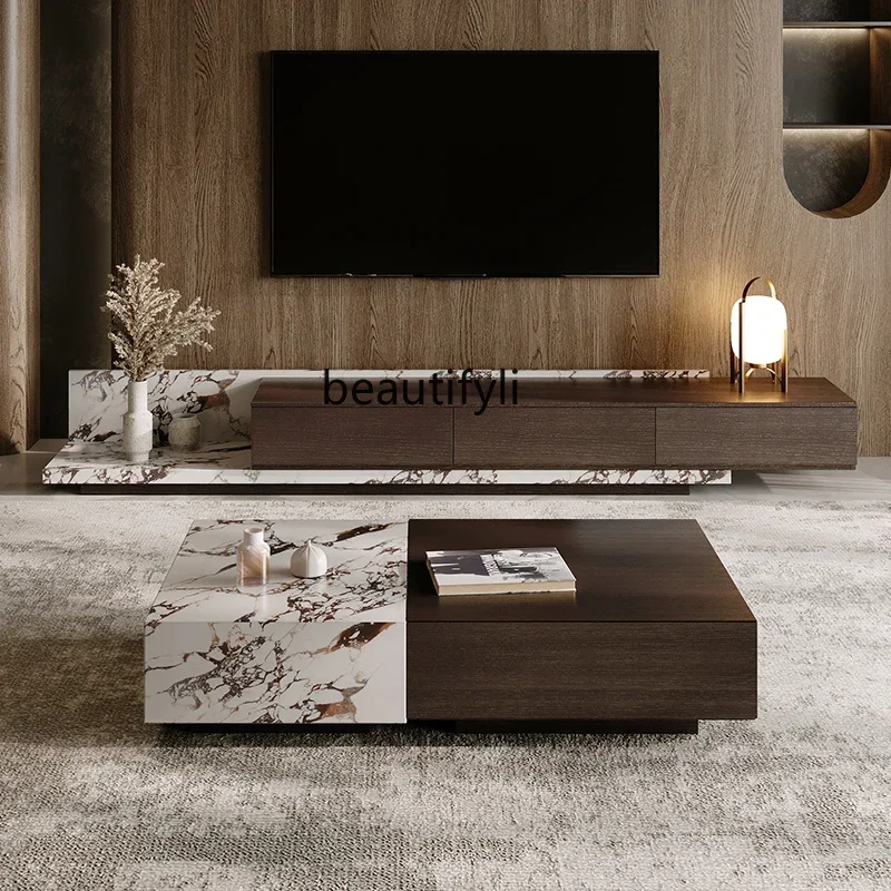 QRock slab coffee table TV cabinet combination light luxury medieval tea table floor cabinet high-end coffee table
QRock slab coffee table TV cabinet combination light luxury medieval tea table floor cabinet high-end coffee table