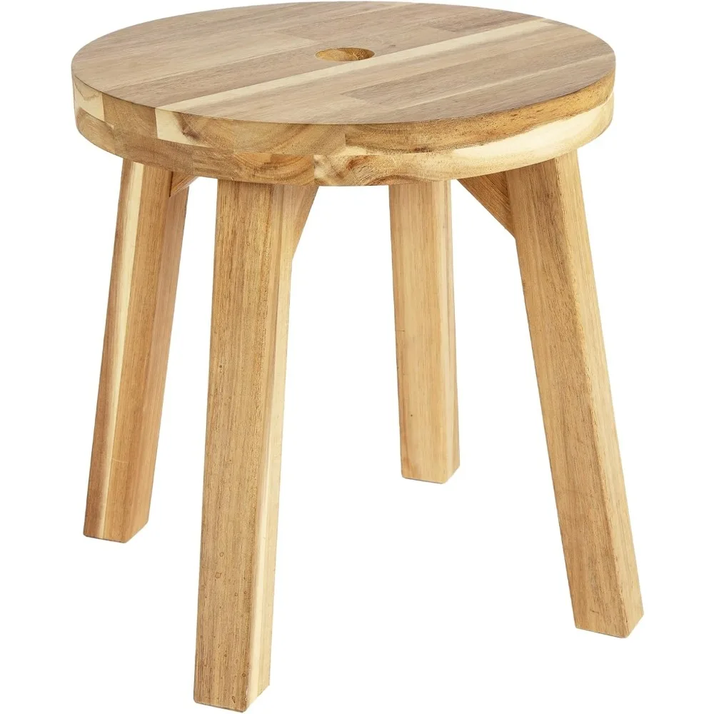 Round Wooden Stool 12 Inches with Handle Solid Water Resistant Compact for Bathroom Kitchen Patio Makeup Indoor Use
Round Wooden Stool 12 Inches with Handle Solid Water Resistant Compact for Bathroom Kitchen Patio Makeup Indoor Use