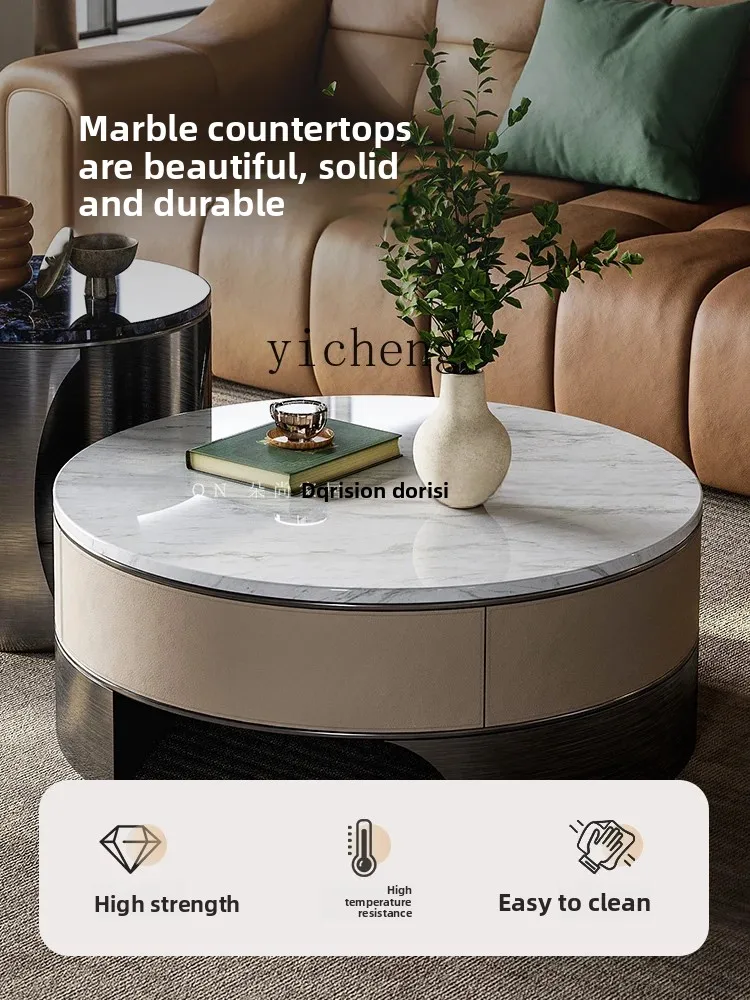 ZC light luxury marble coffee table combination high-end modern simple high-end living room stainless steel round coffee table
ZC light luxury marble coffee table combination high-end modern simple high-end living room stainless steel round coffee table