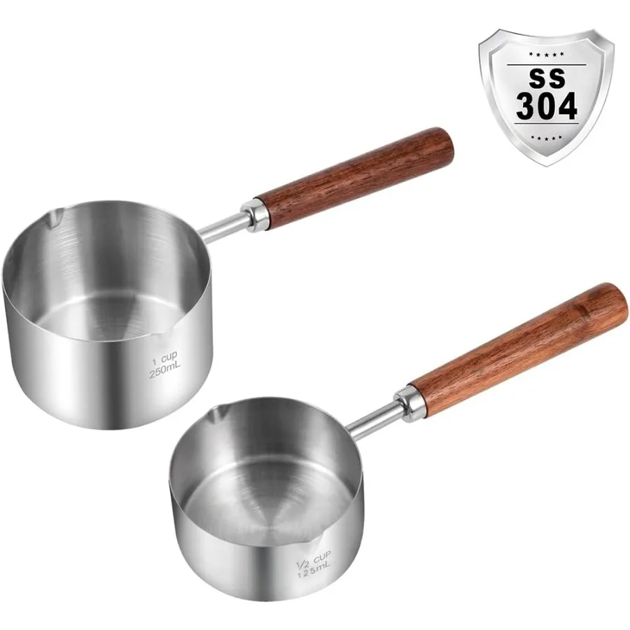 Kichwit Dog Food Scoop 1 Cup and 1/2 Cup 304 Stainless Steel Pet Food Scoop Measuring Cup with Wooden Handle Set of 2
Kichwit Dog Food Scoop 1 Cup and 1/2 Cup 304 Stainless Steel Pet Food Scoop Measuring Cup with Wooden Handle Set of 2