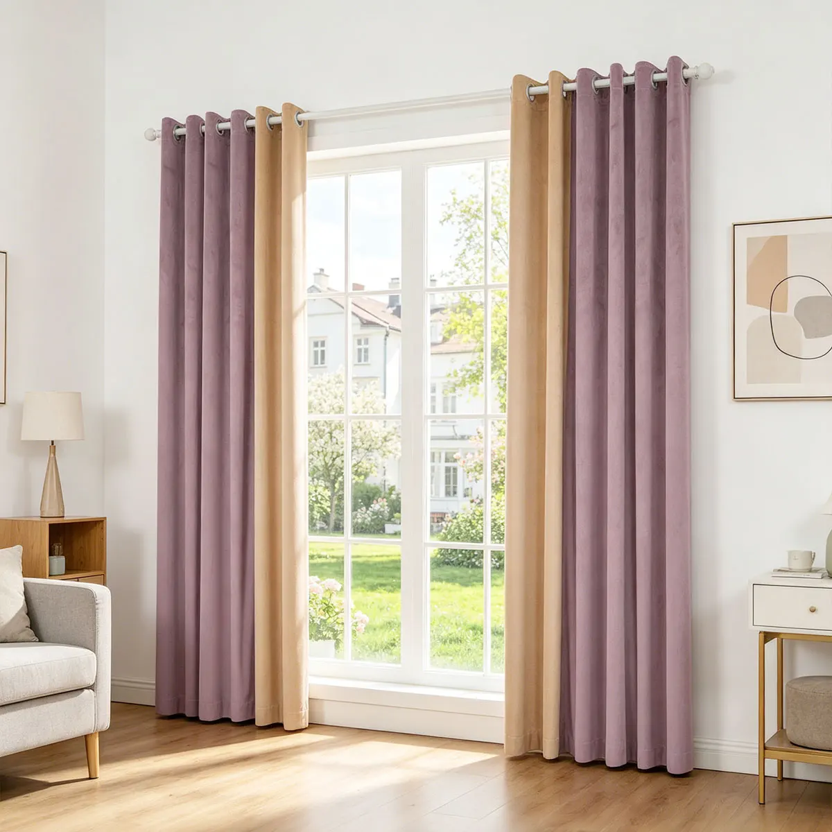 Color Block Velvet Blackout Curtains, Set of 2 Contrast Color Flannel Drapes, Soundproof & Heat Insulated Finished Curtain for B
Color Block Velvet Blackout Curtains, Set of 2 Contrast Color Flannel Drapes, Soundproof & Heat Insulated Finished Curtain for B