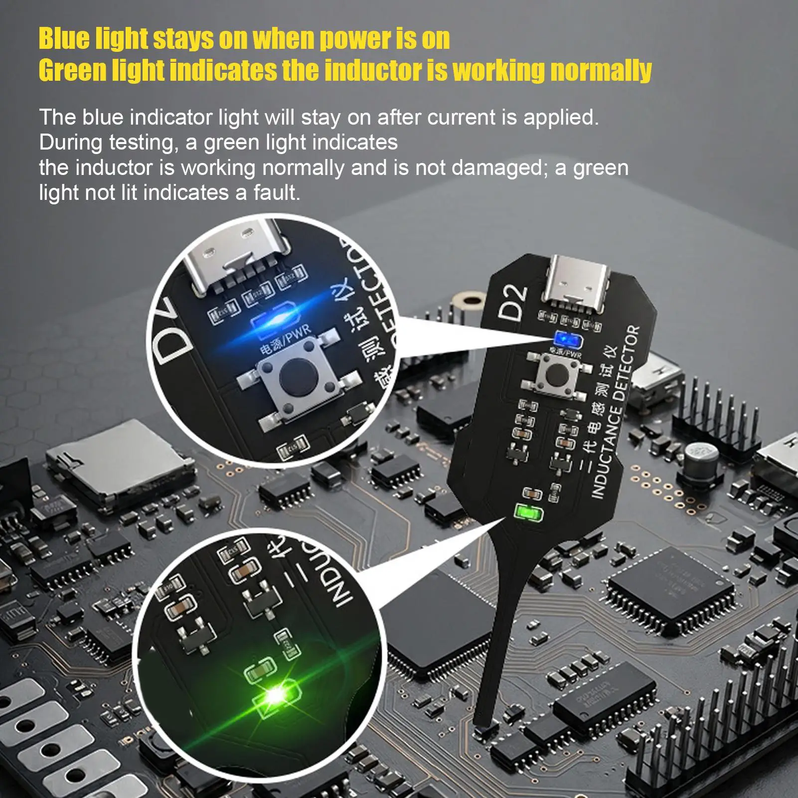 Inductance Detector Handheld Portable High Precision Electronic Component Tester for Laptop Computer Motherboard Circuit Board
Inductance Detector Handheld Portable High Precision Electronic Component Tester for Laptop Computer Motherboard Circuit Board