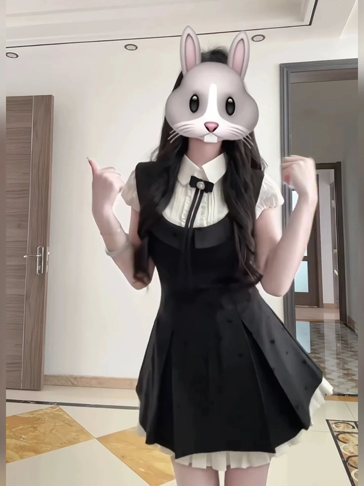 Summer Elegant Waist-Cut Two-Piece School Style Dress Women's Black Dress Knot Short Sleeve Slim Fit Shirt
Summer Elegant Waist-Cut Two-Piece School Style Dress Women's Black Dress Knot Short Sleeve Slim Fit Shirt
