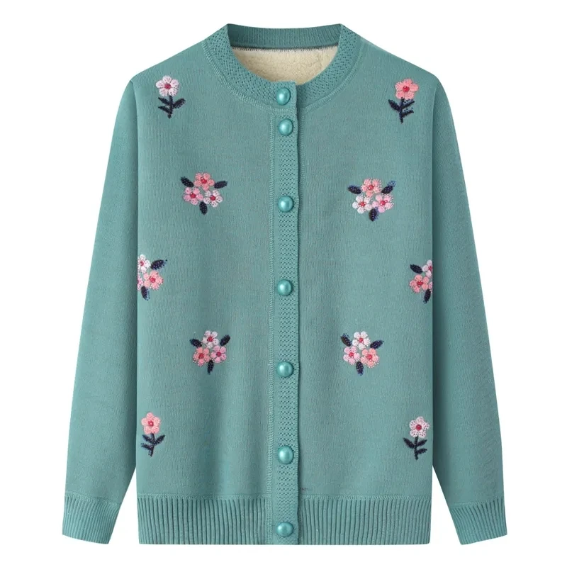 Middle Aaged Elderly Women Sweater Coat Add Velvet Thicken Knitted Cardigan Jacket Autumn Winter Embroidered Outerwear Female
Middle Aaged Elderly Women Sweater Coat Add Velvet Thicken Knitted Cardigan Jacket Autumn Winter Embroidered Outerwear Female