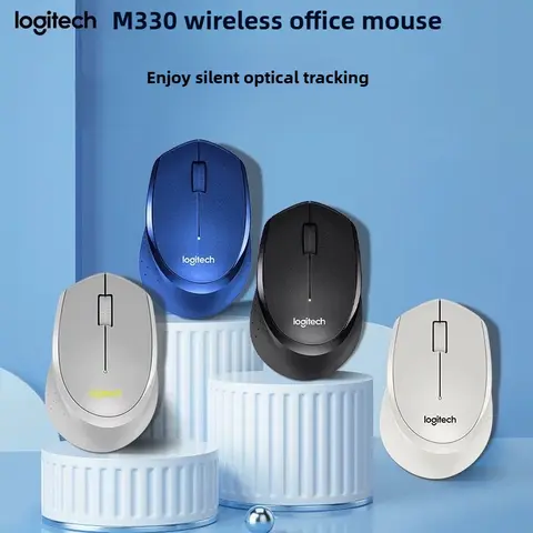 Ratón inalámbrico Logitech M330 SILENT PLUS 2,4 GHz con nanoreceptor USB seguimiento óptico de 1000 DPI diseñado para PC Mac portátil