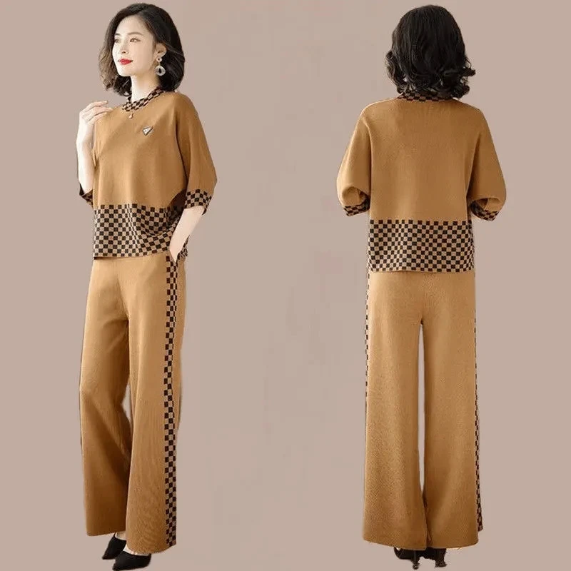 Модные комплекты, летние комплекты из двух предметов с широкими брюками, темпераментная женская одежда, топы для пожилых людей среднего возраста, свободная одежда для мам
Модные комплекты, летние комплекты из двух предметов с широкими брюками, темпераментная женская одежда, топы для пожилых людей среднего возраста, свободная одежда для мам
